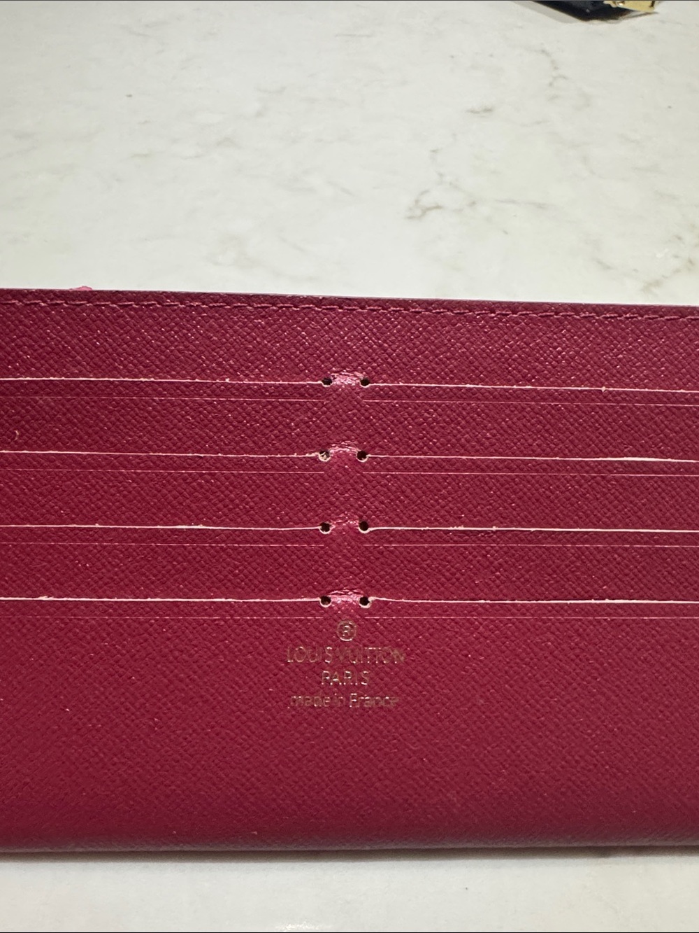 Louis Vuitton Burgundy Pink Card Holder with Gold Logo - Picture 3 of 8
